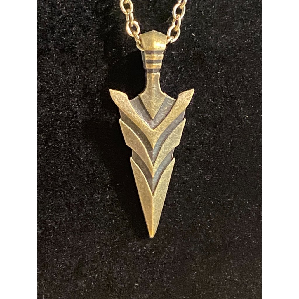 GoldTone Arrowhead Pendant Necklace With Chain  Lobster Clasp